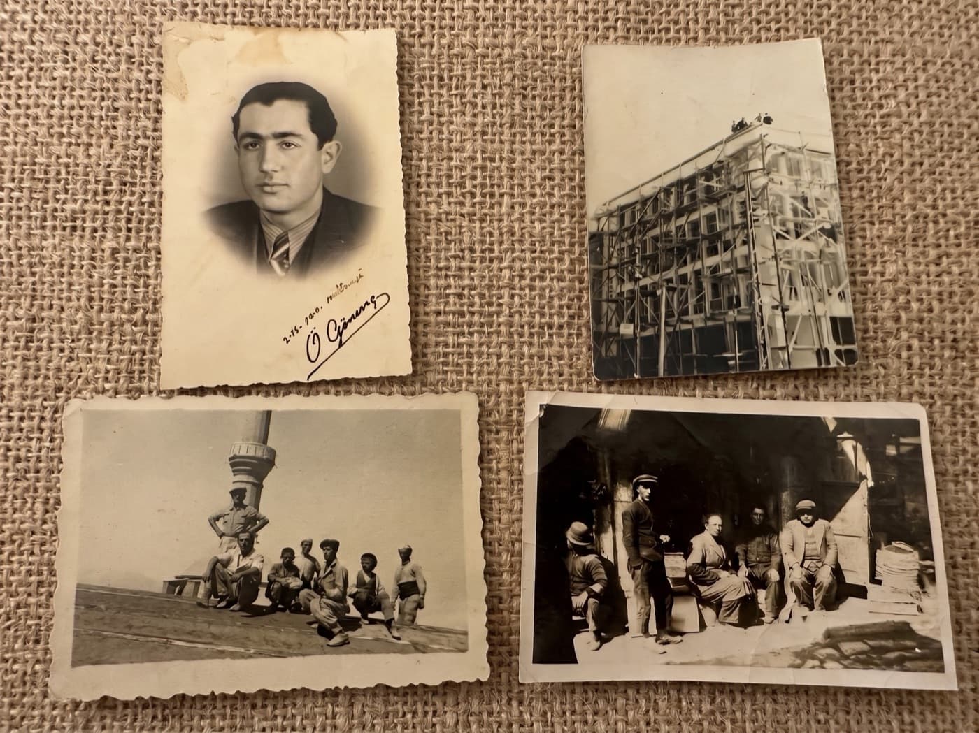 Les racines de GooPlast : photographies d'archives des années 1940 — portrait du fondateur, chantier et savoir-faire artisanal